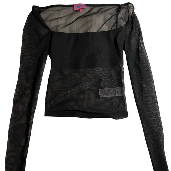 Edikted Black Sheer Long Sleeve Blouse - Picture 1 of 3